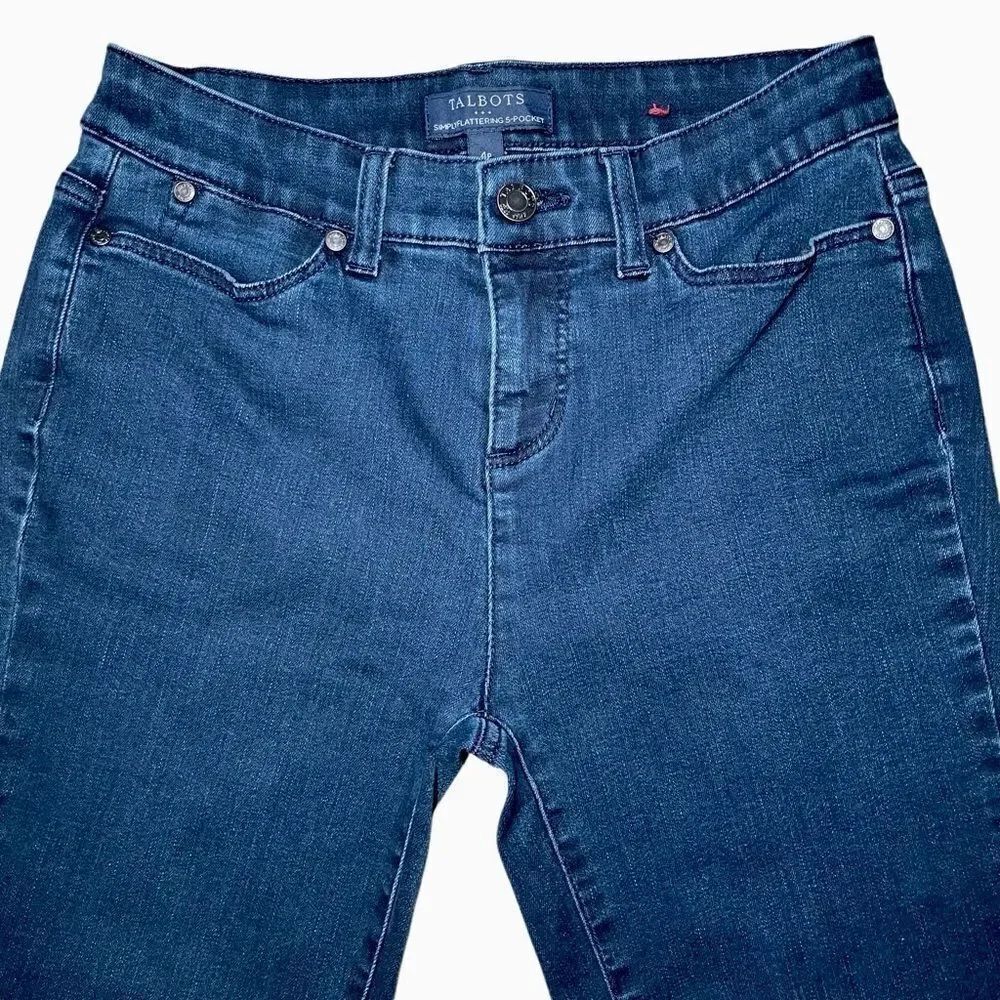 Talbots Simply Flattering Five Pocket Ankle Jeans in Dark Blue Wash Women’s 4P - Picture 3 of 9